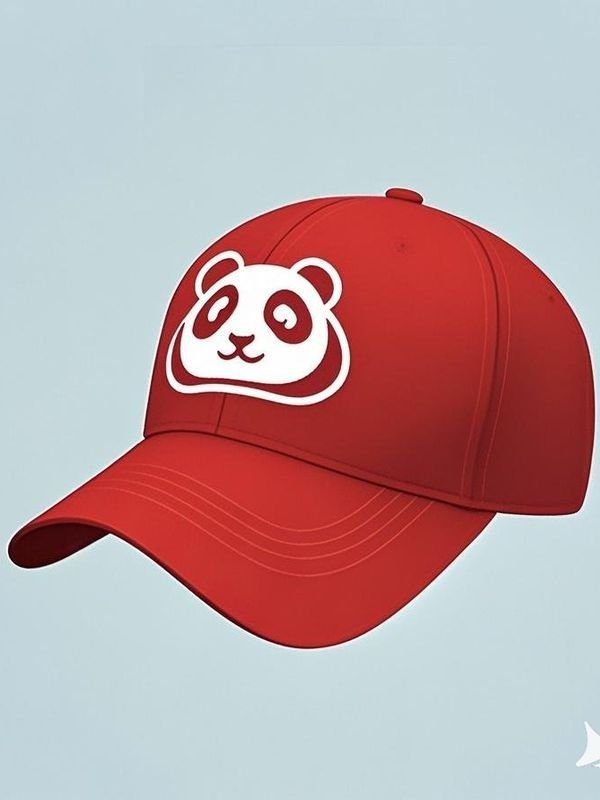 熊貓造型+ 紅色棒球帽