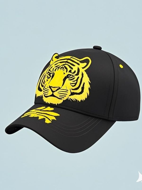 老虎造型黑色棒球帽